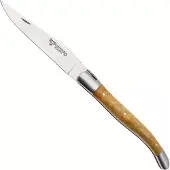 Laguiole En Aubrac Cheesewood Natural Colour, Matt Bolsters, pocket knife, 12 cm