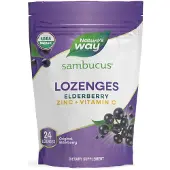 Nature'S Way , Sambucus Elderberry, Zinc Lozenges, Original Elderberry, 24 Lozenges