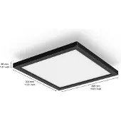 Philips Hue Aurelle kattovalaisin, 19 W, 2200-6500 K, neliö, musta