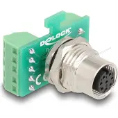 DeLOCK 60663, M12, Pääte, Vihreä, Naaras, Naaras, -40 - 80 °C