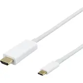 Deltaco – USB-C / HDMI -kaapeli, 4K UHD, kullattu, 3 m, valkoinen (140024)