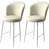 Atelier Del Sofa 2 kpl Fora-baarituoleja, kermanvalkoinen/valkoinen