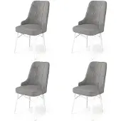Atelier Del Sofa 4 tuolin setti Pare, harmaa/valkoinen