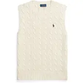 Ralph Lauren Cable-Knit Cotton Sweater Vest - Cream - XL