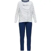 Tom Tailor Pyjama 'Zaria' laivastonsininen / safiiri / valkoinen