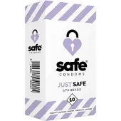 Safe TURVALLINEN KONDOMI SILIKONIPOHJAISELLA VOITELUAINEELLA - STANDARDI - 10 KPL 10 pcs