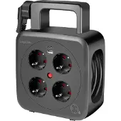 Ginza.se Kaapelikela 5 metriä 4 maadoitettua pistorasiaa + USB-A/USB-C 20W IP20