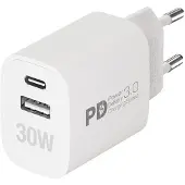 Vivanco fast gan 30w 1xusb-c pd/ usb-a home charger white