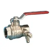 F x f fullway ball valve with drain-off and red steel lever
