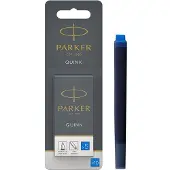 Parker Fountain Pen Ink Refill Cartridges | Long | Blue QUINK Ink | 10 Count (Blister)