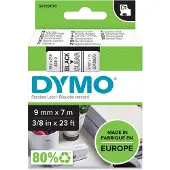 Dymo Merkkausnauha D1 9mm, musta läpinäkyvällä pohjalla