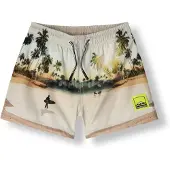 Molo Island Surf Print Niko Board Short 92/98 cm Beige 92/98 cm Pojat, Tytöt