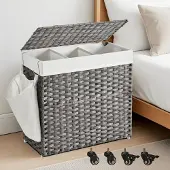 Songmics Pyykinkori, LCB363N01, 66x33x60 cm, Luonnonvärinen, Pesukorv, LCB363N01, 66 x 33 x 66 cm, Hall