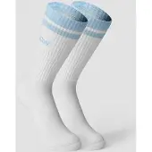 ICANIWILL Training Striped Socks 2-Pack White/Arctic Blue