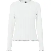 Pieces Pcmarie Ls O-Neck Poin Top Jrs Noos Bc - White - XL