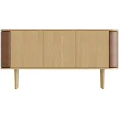UMAGE Treasures 3-ovinen kaappi tammi/Brown faux leather