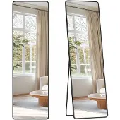 Songmics Duze lustro stojace 150 x 40 cm atramentowo czarne czarne