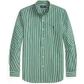 Ralph Lauren Slim Fit Striped Stretch Poplin Shirt - Green - M