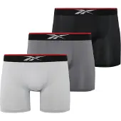 Reebok Bokserishortsit 'GLYNN' harmaa / vaaleanharmaa / punainen / musta