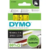 Dymo Merkkausnauha D1 19mm, musta keltaisella pohjalla