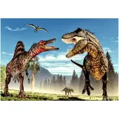 Artgeist Fighting Dinosaurs itseliimautuva fototapetti