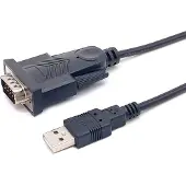 Equip 133391, Musta, 1,5 m, USB A-tyyppi, DB-9, Uros, Uros