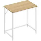 Songmics Työpöytä 50x80x76cm, vaaleanruskea/valkoinen