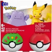 Pokemon MEGA - Poké Ball 2-Pack Building - Pikachu & Ditto (JCT43)