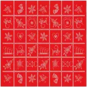 Ekelund Linneväveri Adventruta pöytäliina 80x80 cm Punainen