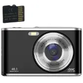INF Digikamera 4K 48MP 16 x zoom webcam 32GB TF-kortilla Black
