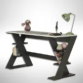 Hobby Hall Kirjoituspöytä Lungo 140x73x60 cm Valkoinen/Antrasiitti