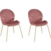 Hobby Hall 2 tuolin setti Notio Living Ronja, vaaleanpunainen/kultainen