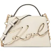 Karl Lagerfeld Signature 2.0 Käsilaukku Nahka 21.5 cm Valkoinen