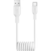 Puro 10W USB-A - USB-C 1m spiral cable - white