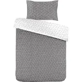 Kayoom vuodevaatesetti Florence 125-FR, 220x240, 3 osaa, harmaa/valkoinen