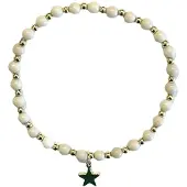 Dark Stone Bead Bracelet 4mm With Gold Beads ? Sand