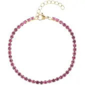 Dark Tennis Chain Bracelet 3 mm ? Pink