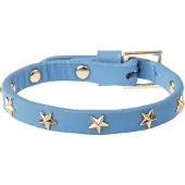 Dark Leather Star Stud Bracelet Mini ? Ibiza Blue