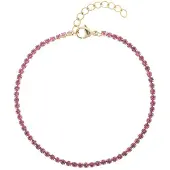 Dark Tennis Chain Bracelet 2 mm ? Pink