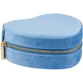 Dark Velvet Heart Jewellery Box Ibiza Blue