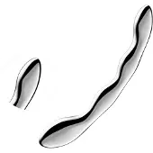 Satisfyer Cosmic Crest 2 - teräsdildo - aaltomallinen - hopea
