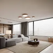 TEMAR LIGHTING Kattovalaisin Cleo DR800 , himmennettävä, Vaalea puu, Olohuone/ruokailutila, Puu, Moderni