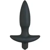 Black Velvets Värähtelevä anaalitulppa kahvalla, pieni, 13 cm, musta, sametti