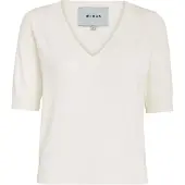 Minus Milla V-Hals Strik T-Shirt - White - XS
