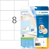 Herma 5062, Valkoinen, Itse kiinnittyvä tulostintarra, A4, Paperi, Laser/Inkjet, Kiinteä