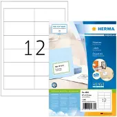 Herma 4669, Valkoinen, Itse kiinnittyvä tulostintarra, A4, Paperi, Laser/Inkjet, Kiinteä