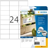 Herma 10905, Valkoinen, Itse kiinnittyvä tulostintarra, A4, Paperi, Laser/Inkjet, Kiinteä