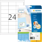 Herma 8633, Valkoinen, Itse kiinnittyvä tulostintarra, A4, Paperi, Laser/Inkjet, Kiinteä