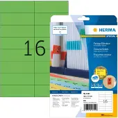 Herma Premium 4554 -tulostustarrat, 16-osainen, 105 x 37 mm, vihreä