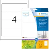 Herma 10746, Valkoinen, Itse kiinnittyvä tulostintarra, Stanssausmerkintä, Paperi, Laser/Inkjet, Kiinteä